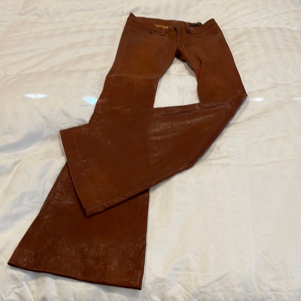 COPY - Rag & Bone leather pants in washed Cognac